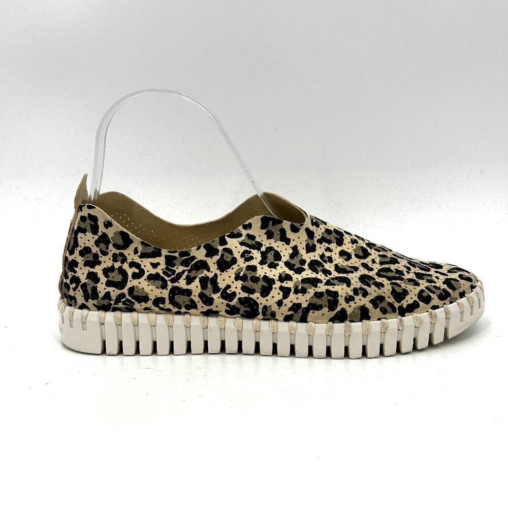 ILSE JACOBSEN Brown Black Leopard Print Tulip Breathable Slip On Shoes Size 8.5